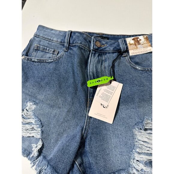 Sincerely Jules Distressed Denim Super High Rise Shorts size 9/29 NWT - Picture 4 of 8